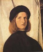 Lorenzo Lotto Young Man Before a White Curtain (mk45) France oil painting artist